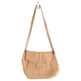 Vanessa Bruno-Leather shoulder handbag-Beige