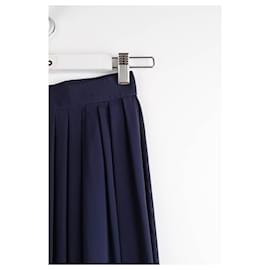 Saint Laurent-silk skirt-Blue