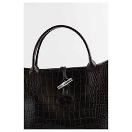 Longchamp-Leather Handbag-Brown