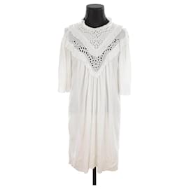 Isabel Marant Etoile-vestido de algodón-Blanco