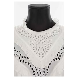 Isabel Marant Etoile-vestido de algodón-Blanco