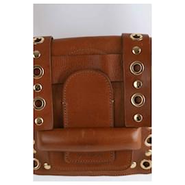 Vanessa Bruno-Leather shoulder handbag-Brown