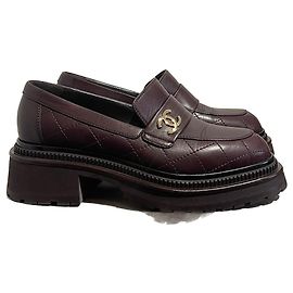 CHANEL  Mules & clogs T.eu 37 leather Dark red