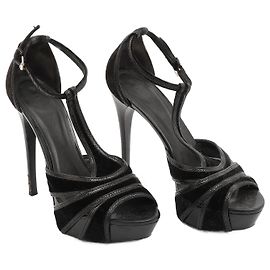 BURBERRY Heels EU 39.5 Samt Schwarz