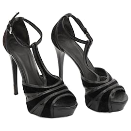 Burberry-BURBERRY Heels EU 39.5 Samt-Schwarz