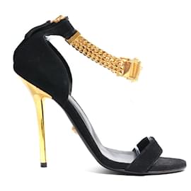 Versace-VERSACE Tacones T.UE 37.5 Cuero-Negro