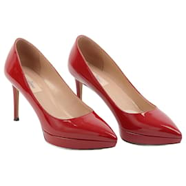 Valentino Garavani-VALENTINO GARAVANI Heels EU 38.5 Lackleder-Rot