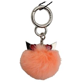 Autre Marque-Fendi Pink Mink Monster Keychain-Pink