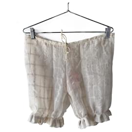 Apc Madras-Bloomers de vidraça transparente feitos à mão com cordão-Branco