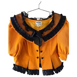 Yves Saint Laurent VENDIMIA 1980s top de noche francés Negro