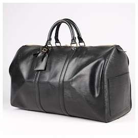 Louis Vuitton-Keepall de cuero Epi de Louis Vuitton 50 en negro M42962-Negro
