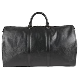 Louis Vuitton-Louis Vuitton Keepall en cuir épi 50 en noir-Noir
