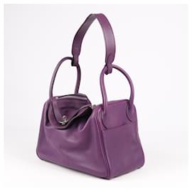 Hermès-Hermes Lindy 30  Evercolor leather in Anemone Silver Metal fittings □R: 2014-Purple