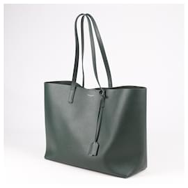 Saint Laurent-Saint Laurent Paris Sac Shopping Leather Tote bag in Forest Green 600281-Green