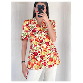 Escada-Escada Frutta Blazer Top-Marrom