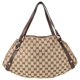 Gucci-Gucci GG Monogram Abbey Shopper Bag-Brown