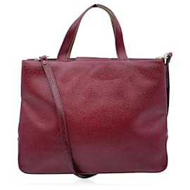 Autre Marque-Borsa a tracolla tote vintage in pelle bordeaux-Bordò