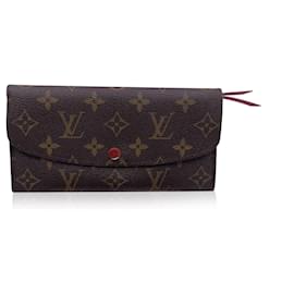 Louis Vuitton-Emilie Continental-Geldbörse aus Canvas mit Monogramm Rot-Braun