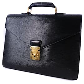 Louis Vuitton-Louis Vuitton Serviette Ambassador Leather Business Bag M54412 in fair condition-Other