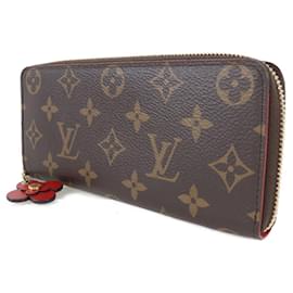 Louis Vuitton-Cartera larga de lona Louis Vuitton Portefeuille Clemence M62940 en buen estado-Otro