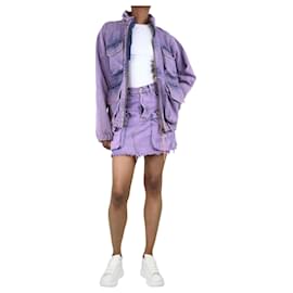 Autre Marque-Set minigonna e giacca in denim invecchiato viola - taglia XS-Porpora