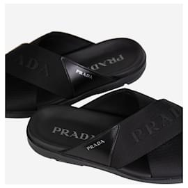 Prada-Black nylon slides - size EU 39.5-Black