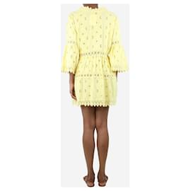 Melissa Odabash-Mini vestido amarelo com acabamento em renda - tamanho XS-Amarelo