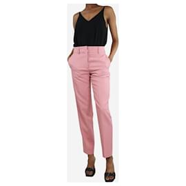 Burberry-Pink straight-leg wool-blend  trousers - size UK 6-Pink