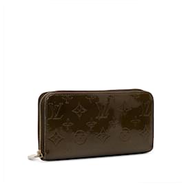 Louis Vuitton-Cartera Louis Vuitton Vernis Zippy con monograma marrón-Castaño
