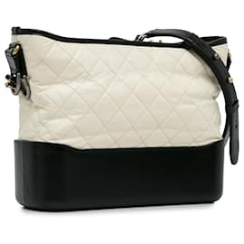 Chanel-Borsa a tracolla Gabrielle media in pelle di agnello bianca Chanel-Bianco