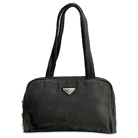 Prada-Prada Black Tessuto Shoulder Bag-Black