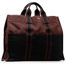 Hermès-Hermes Negro Fourre Tout GM-Negro,Roja,Otro