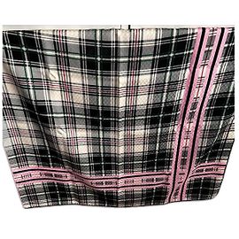 Hermès Sciarpa Hermes modello scozzese e principe di Galles Rosa Verde Blu navy
