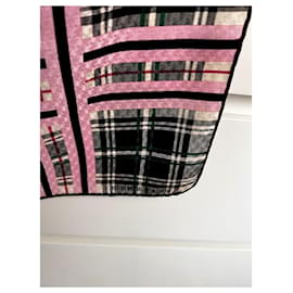 Hermès-Hermes Schal im schottischen und Prince-of-Wales-Muster-Pink,Grün,Marineblau