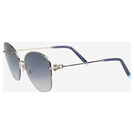 Tiffany & Co-Sonnenbrille mit Ombre-Muster aus goldenem Metall-Golden