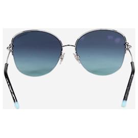 Tiffany & Co-Gafas de sol sombreadas de metal plateado-Plata