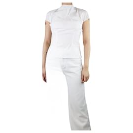 Roland Mouret-Top de algodão branco - tamanho UK 8-Branco