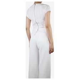 Roland Mouret-Top en coton blanc - taille UK 8-Blanc