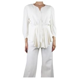 Thierry Mugler-Casaco peplum creme - tamanho UK 8-Cru