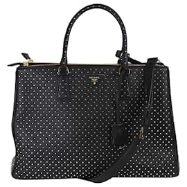 Prada-Black XL Galleria studded leather bag-Black