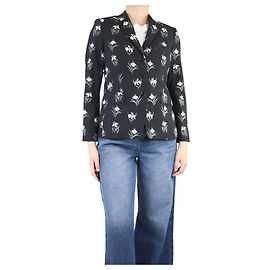 Thom Browne Black floral-embroidered blazer - size M Black