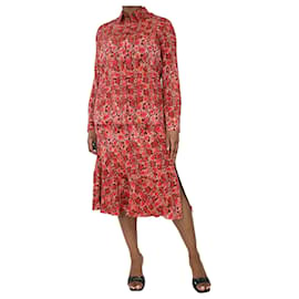 Altuzarra-Conjunto de camisa e saia com estampa de cobra vermelha - tamanho UK 12-Vermelho