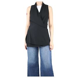 Rick Owens Black sleeveless wrap jacket - size UK 10 Black