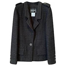 Chanel-Veste en tweed noir Paris / Séoul-Noir