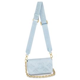 Louis Vuitton Portefeuille LV sur sangle Bubblegram Bleu