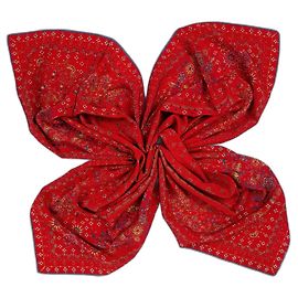 Vintage red silk scarf Pierre Cardin 70s Red