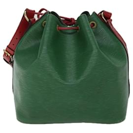 Louis Vuitton-Bolsa de ombro LOUIS VUITTON Epi Petit Noe bicolor verde vermelho M44147 Autenticação de LV 70552-Vermelho,Verde