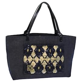 Givenchy-GIVENCHY Hand Bag Denim Navy Auth bs13463-Navy blue