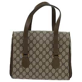Gucci-GUCCI GG Supreme Hand Bag PVC Beige 116 02 080 Auth yk11634-Beige