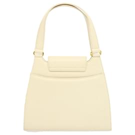 Givenchy-GIVENCHY Hand Bag Leather White Auth bs13388-White